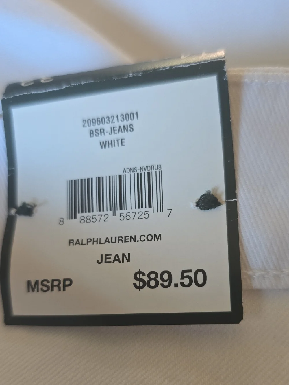 NWtT Ralph Lauren White Straight-Leg Premiete Jeans, Size 14 - Picture 6 of 7